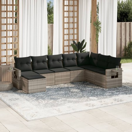 Set de sofás de jardín 8 pzas y cojines ratán sintético gris de , Conjuntos de jardín - Ref: Foro24-3220561, Precio: 537,41 €...