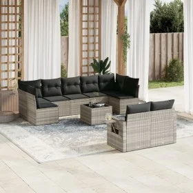 Set sofás jardín 10 pzas con cojines ratán sintético gris claro de , Conjuntos de jardín - Ref: Foro24-3220631, Precio: 674,7...