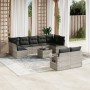 Set sofás jardín 10 pzas con cojines ratán sintético gris claro de , Conjuntos de jardín - Ref: Foro24-3220631, Precio: 660,5...