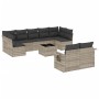 Set sofás jardín 10 pzas con cojines ratán sintético gris claro de , Conjuntos de jardín - Ref: Foro24-3220631, Precio: 660,5...