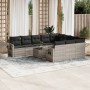Set de sofás de jardín 11 pzas y cojines ratán sintético gris de , Conjuntos de jardín - Ref: Foro24-3220701, Precio: 753,66 ...