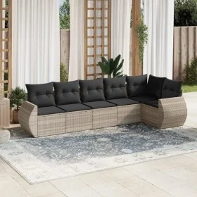Set de sofás de jardín 6 pzas y cojines ratán sintético gris de , Conjuntos de jardín - Ref: Foro24-3221391, Precio: 445,33 €...