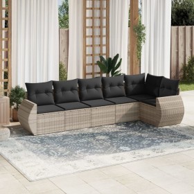 Set de sofás de jardín 6 pzas y cojines ratán sintético gris de , Conjuntos de jardín - Ref: Foro24-3221391, Precio: 452,79 €...