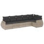 Set de sofás de jardín 6 pzas y cojines ratán sintético gris de , Conjuntos de jardín - Ref: Foro24-3221391, Precio: 452,79 €...