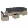 Set de sofás de jardín 7 pzas con cojines ratán PE gris claro de , Conjuntos de jardín - Ref: Foro24-3221441, Precio: 505,18 ...