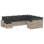 Set sofás jardín 10 pzas con cojines ratán sintético gris claro de , Conjuntos de jardín - Ref: Foro24-3219452, Precio: 655,7...