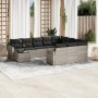 Set de sofás de jardín 11 pzas y cojines ratán sintético gris de , Conjuntos de jardín - Ref: Foro24-3219522, Precio: 747,99 ...