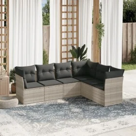 Set de sofás de jardín 6 pzas y cojines ratán sintético gris de , Conjuntos de jardín - Ref: Foro24-3217682, Precio: 428,40 €...