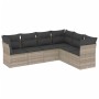Set de sofás de jardín 6 pzas y cojines ratán sintético gris de , Conjuntos de jardín - Ref: Foro24-3217682, Precio: 435,67 €...