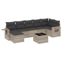Set de sofás de jardín 8 pzas y cojines ratán sintético gris de , Conjuntos de jardín - Ref: Foro24-3220491, Precio: 534,55 €...
