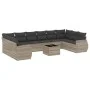Set de sofás de jardín 11 pzas y cojines ratán sintético gris by , Modular outdoor sofas - Ref: Foro24-3221881, Price: 818,48...