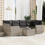 Set de sofás de jardín 7 pzas con cojines ratán PE gris claro de , Conjuntos de jardín - Ref: Foro24-3253459, Precio: 493,15 ...