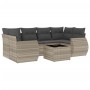 Set de sofás de jardín 7 pzas con cojines ratán PE gris claro de , Conjuntos de jardín - Ref: Foro24-3253459, Precio: 493,15 ...