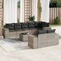 Set muebles jardín 9 pzas y cojines ratán sintético gris claro de , Conjuntos de jardín - Ref: Foro24-3255169, Precio: 669,58...