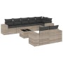 Set muebles jardín 9 pzas y cojines ratán sintético gris claro de , Conjuntos de jardín - Ref: Foro24-3255169, Precio: 669,58...