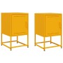 Mesitas de noche 2 uds acero amarillo mostaza 36x39x60,5 cm de , Mesitas de noche - Ref: Foro24-846453, Precio: 94,73 €, Desc...