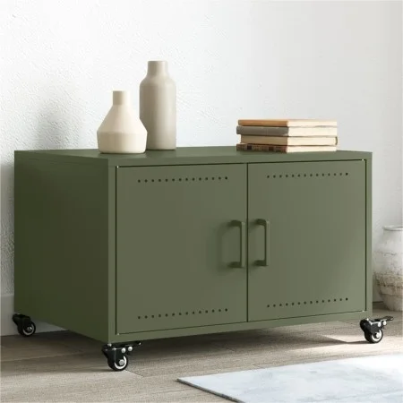 Mesa de centro acero verde oliva 68x50x43,5 cm de , Mesas de centro - Ref: Foro24-846690, Precio: 67,35 €, Descuento: %