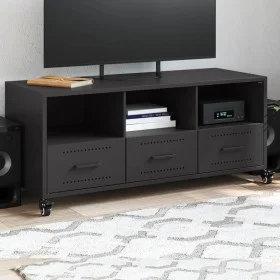 Mueble de TV acero negro 100,5x39x43,5 cm de , Muebles TV - Ref: Foro24-846692, Precio: 83,49 €, Descuento: %