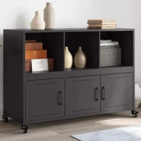 Aparador de acero negro 100,5x39x72 cm by , Sideboards - Ref: Foro24-846734, Price: 132,70 €, Discount: %
