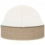 Tumbona doble con cojines ratán sintético beige de , Tumbonas - Ref: Foro24-368650, Precio: 259,13 €, Descuento: %