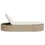 Tumbona doble con cojines ratán sintético beige de , Tumbonas - Ref: Foro24-368650, Precio: 259,13 €, Descuento: %