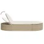 Tumbona doble con cojines ratán sintético beige de , Tumbonas - Ref: Foro24-368650, Precio: 259,13 €, Descuento: %