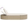Tumbona doble con cojines ratán sintético beige de , Tumbonas - Ref: Foro24-368650, Precio: 293,41 €, Descuento: %