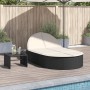 Tumbona doble con cojines ratán sintético negro de , Tumbonas - Ref: Foro24-368646, Precio: 259,44 €, Descuento: %