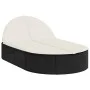 Doppel-Liegestuhl mit schwarzen Kunststoff-Rattan-Kissen. von , Liegen - Ref: Foro24-368646, Preis: 253,62 €, Rabatt: %