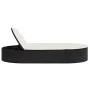 Tumbona doble con cojines ratán sintético negro by , Loungers - Ref: Foro24-368646, Price: 253,62 €, Discount: %