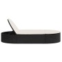 Tumbona doble con cojines ratán sintético negro de , Tumbonas - Ref: Foro24-368646, Precio: 259,44 €, Descuento: %