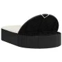 Tumbona doble con cojines ratán sintético negro by , Loungers - Ref: Foro24-368646, Price: 253,62 €, Discount: %