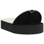 Tumbona doble con cojines ratán sintético negro de , Tumbonas - Ref: Foro24-368646, Precio: 259,44 €, Descuento: %