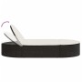 Tumbona doble con cojines ratán sintético negro de , Tumbonas - Ref: Foro24-368646, Precio: 259,44 €, Descuento: %