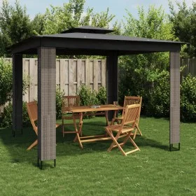 Cenador con doble techo de tela gris antracita 2,94x2,94 m de , Carpas y cenadores - Ref: Foro24-368445, Precio: 349,53 €, De...