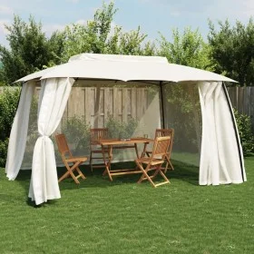 Cenador de doble techo paredes de malla acero crema 3,93x2,93 m de , Carpas y cenadores - Ref: Foro24-368451, Precio: 250,43 ...