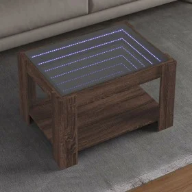 Mesa de centro y LED madera ingeniería marrón roble 73x53x45 cm de , Mesas de centro - Ref: Foro24-847552, Precio: 115,85 €, ...