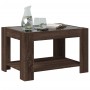 Mesa de centro y LED madera ingeniería marrón roble 73x53x45 cm de , Mesas de centro - Ref: Foro24-847552, Precio: 117,73 €, ...