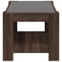 Mesa de centro y LED madera ingeniería marrón roble 73x53x45 cm de , Mesas de centro - Ref: Foro24-847552, Precio: 117,73 €, ...