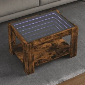 Mesa de centro y LED madera ingeniería roble ahumado 73x53x45cm de , Mesas de centro - Ref: Foro24-847550, Precio: 105,91 €, ...