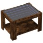 Mesa de centro y LED madera ingeniería roble ahumado 73x53x45cm de , Mesas de centro - Ref: Foro24-847550, Precio: 107,50 €, ...