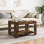Mesa de centro y LED madera ingeniería roble ahumado 73x53x45cm de , Mesas de centro - Ref: Foro24-847550, Precio: 107,50 €, ...