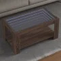 Mesa de centro y LED madera ingeniería marrón roble 93x53x45 cm de , Mesas de centro - Ref: Foro24-847559, Precio: 129,08 €, ...