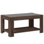 Mesa de centro y LED madera ingeniería marrón roble 93x53x45 cm de , Mesas de centro - Ref: Foro24-847559, Precio: 131,12 €, ...