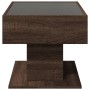 Mesa de centro y LED madera ingeniería marrón roble 70x50x45 cm de , Mesas de centro - Ref: Foro24-847538, Precio: 122,09 €, ...