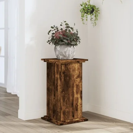 Soportes de plantas madera ingeniería roble ahumado 33x33x60 cm de , Soportes para macetas - Ref: Foro24-852964, Precio: 44,9...