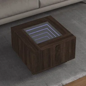 Mesa de centro y LED madera ingeniería marrón roble 60x60x40 cm de , Mesas de centro - Ref: Foro24-847573, Precio: 117,02 €, ...