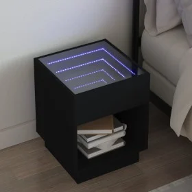 Mesita de noche con Infinity LED negra 40x40x50 cm de , Mesitas de noche - Ref: Foro24-3284078, Precio: 68,22 €, Descuento: %
