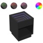 Mesita de noche con Infinity LED negra 40x40x50 cm de , Mesitas de noche - Ref: Foro24-3284078, Precio: 69,32 €, Descuento: %
