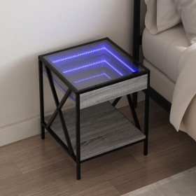 Mesa de centro con Infinity LED gris Sonoma 40x40x49 cm de , Mesitas de noche - Ref: Foro24-3284099, Precio: 68,24 €, Descuen...